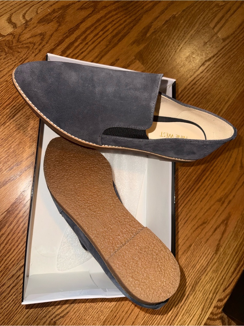 Nine West Classic Women's Slip-On Loafer – Dark Gray Suede